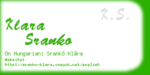 klara sranko business card