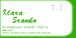 klara sranko business card
